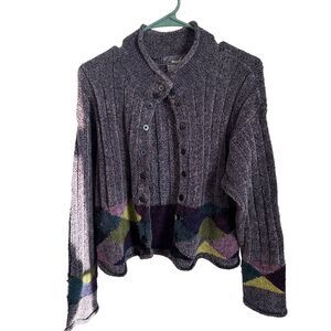 🔥Lisa Nichols Button-up Women's Cardigan Sweater, Sz S, Multicolored ‎ VGC🔥